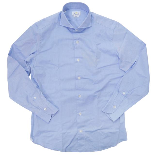 GIANNETTO ジャンネット メンズ カッタウェイシャツ Yシャツ AC140 / VINCI FIT WASH ライトブルー 2026春夏新作_4