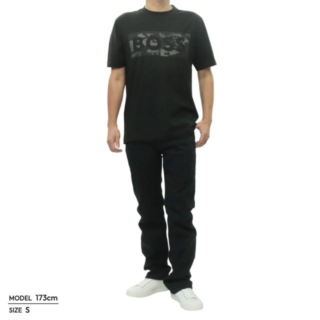 HUGO BOSS ヒューゴボス Tシャツ メンズ クルーネックTシャツ 半袖 トップス 50559363 10278673/TS Globe Logo Pattern ブラック 2026春夏新作_1