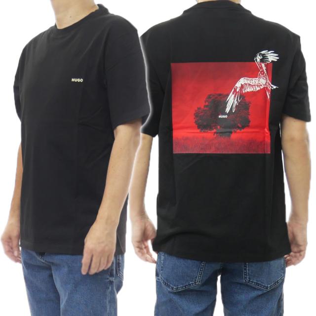 HUGO・HUGO BOSS ヒューゴボス Tシャツ メンズ クルーネックTシャツ 半袖 トップス 50557618 10272987/Deriyns ブラック 2026春夏新作