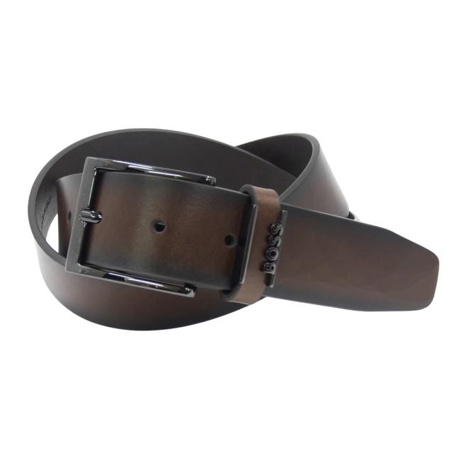 HUGO BOSS ヒューゴボス ベルト メンズ レザーベルト 50491852 10249589 / Cole-Ant_Sz35 ダークブラウン 2026春夏新作