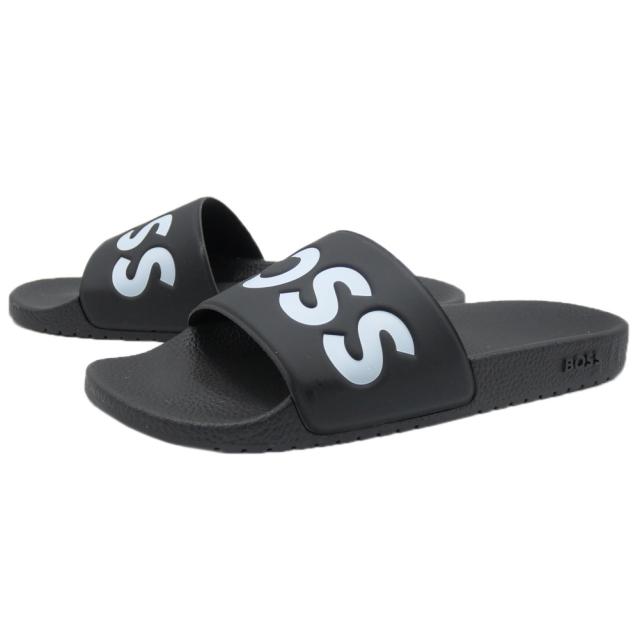 HUGO BOSS ヒューゴボス メンズ シャワーサンダル 50536835 10251721 / Aryeh-Slid-ndvlg ブラック×ホワイト 定番人気商品