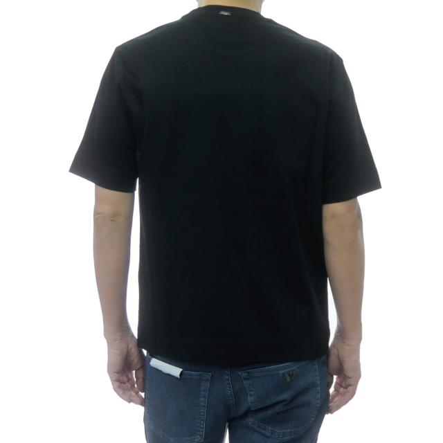 HERNO ヘルノ Tシャツ メンズ クルーネックTシャツ 半袖 トップス JG000282U 52131 ブラック 2026春夏新作_3