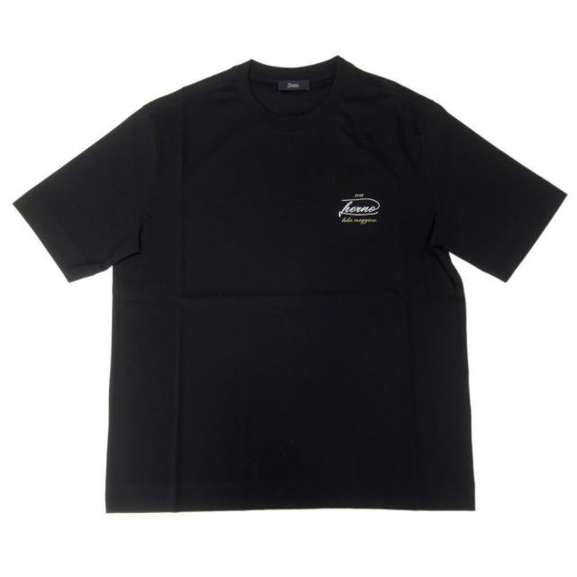 HERNO ヘルノ Tシャツ メンズ クルーネックTシャツ 半袖 トップス JG000282U 52131 ブラック 2026春夏新作_4