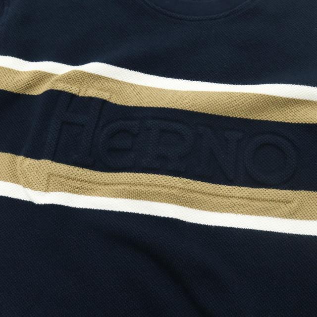 HERNO ヘルノ セーター メンズ クルーネックニット 長袖 綿100％ JG000279U 54017 ネイビー 2026春夏新作_6