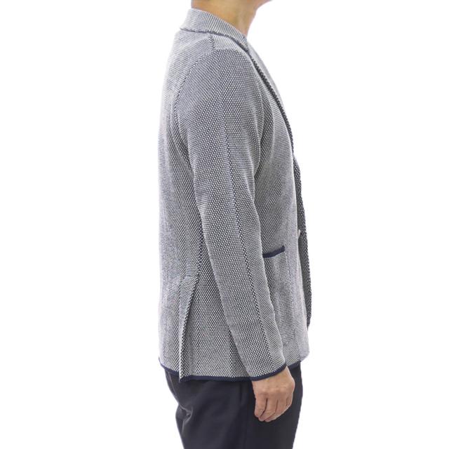 LARDINI ラルディーニ ジャケット メンズ シングル2Bニットジャケット CNCLJM56 CN64011 ネイビー×ホワイト 2026春夏新作_2