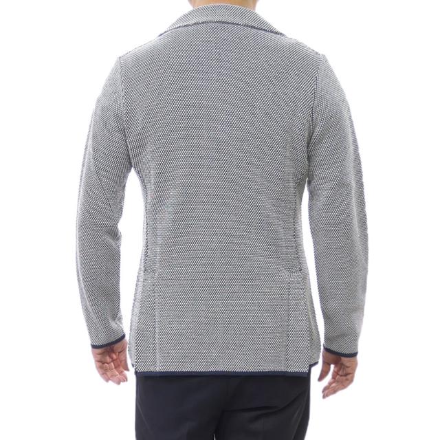 LARDINI ラルディーニ ジャケット メンズ シングル2Bニットジャケット CNCLJM56 CN64011 ネイビー×ホワイト 2026春夏新作_3