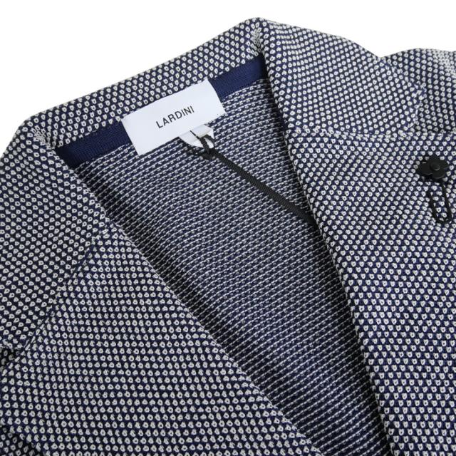 LARDINI ラルディーニ ジャケット メンズ シングル2Bニットジャケット CNCLJM56 CN64011 ネイビー×ホワイト 2026春夏新作_5