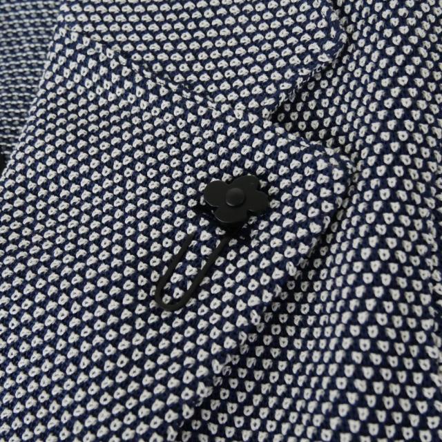 LARDINI ラルディーニ ジャケット メンズ シングル2Bニットジャケット CNCLJM56 CN64011 ネイビー×ホワイト 2026春夏新作_6