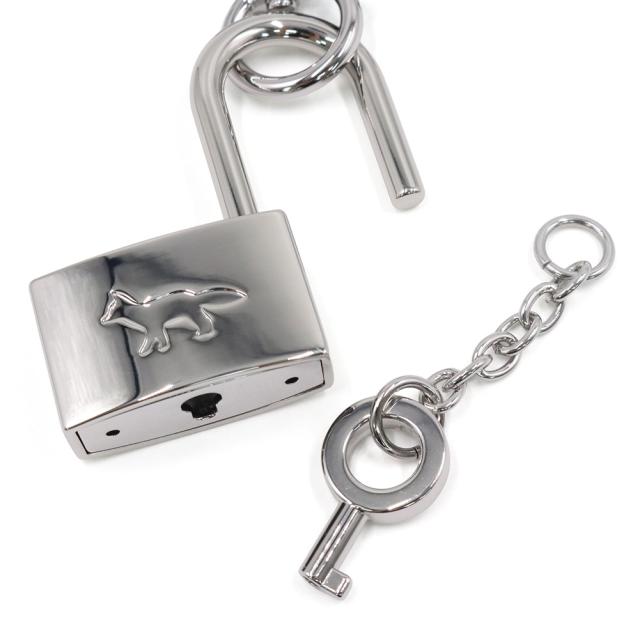 MAISON KITSUNE メゾンキツネ キーリング メンズ レディース ユニセックス キーホルダー QU06903AM1002 / PADLOCK CHARM シルバー 2026春夏新作_3