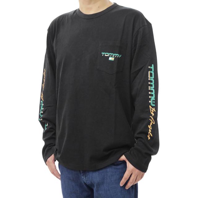 TOMMY JEANS トミージーンズ トミーヒルフィガー Tシャツ メンズ クルーネックロングTシャツ ロンT 長袖 トップス DM22540 ブラック 2026春夏新作