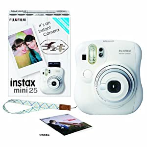 FUJIFILM インスタントカメラ チェキ instax mini 25 ホワイト INS MINI 25 WT N(中古品)