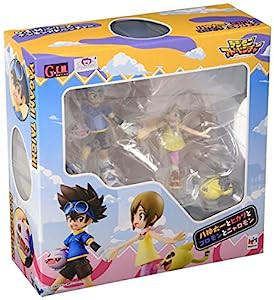 G.E.M.シリーズ デジモンアドベンチャー 八神太一とヒカリとコロモンとニャロモン 完成品フィギュア(中古品)