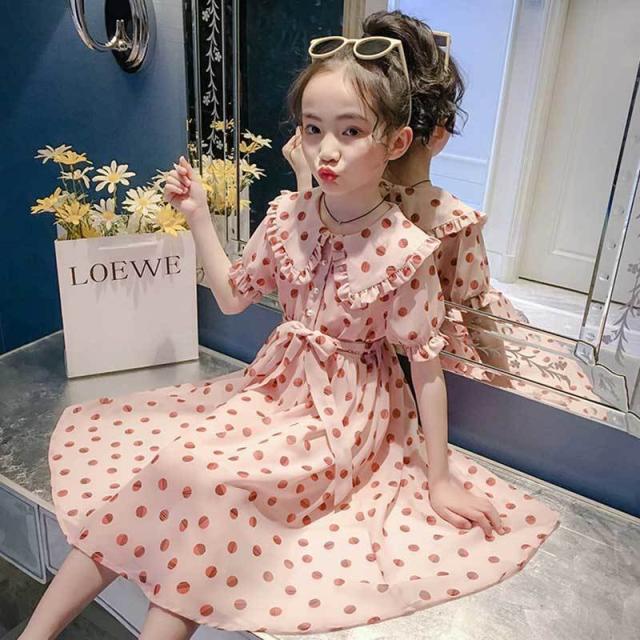 ワンピース キッズ 子供服 女の子 夏 キッズワンピース 半袖ワンピース シフォン ドット柄 子供ドレス ジュニア 子ども お姫様 おしゃれ の通販はau Pay マーケット ユニストーリー