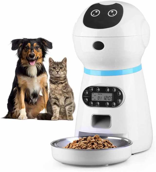 自動給餌器 猫 中小型犬用 自動餌やり機 タイマー式定量式 1日4食 3.5L 