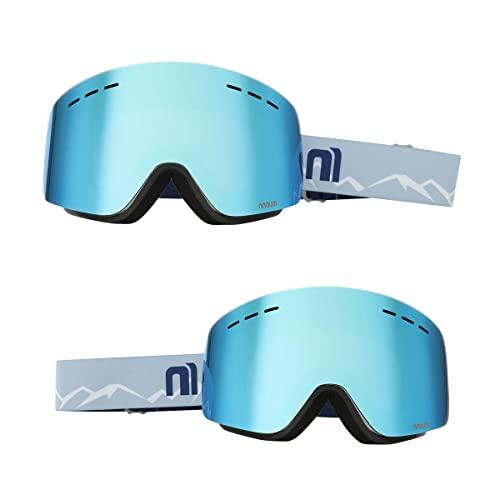 ＮＮＯＵＭ（ノアム） スキーゴーグル 【3層スポンジASIANフィット】 めがね対応 広視野球面ダブルレンズ 防風 防雪 曇り防止 紫外線防止 軽量 耐衝撃 収納袋付きの通販は 5,568円