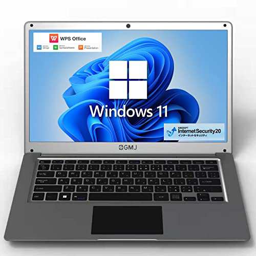 【2023年モデル】GM-JAPAN ノートパソコン Windows 11 Office搭載 超軽量 薄型 SSD 128GB/メモリ 6GB/WEBカメラ/WPS Office/Celeron/WIFI