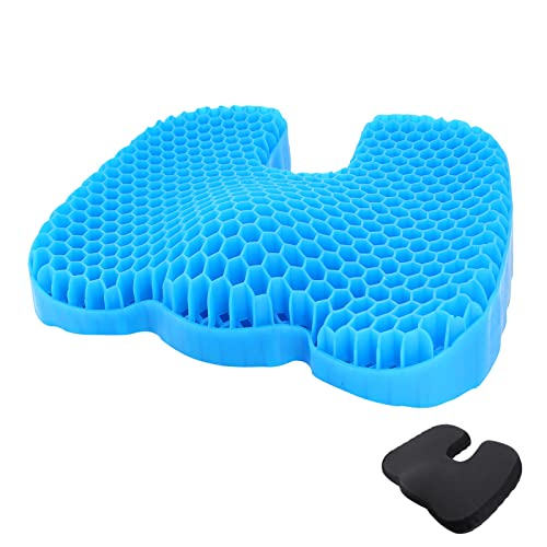 Perphin ゲルクッション U型 座布団 椅子 クッション 姿勢調整 体圧分散 ジェルクッション 蒸れない 立体構造 滑り止め 洗える 弾性 柔軟性 耐久性 オフィス 在宅勤務 テレワーク 運転席 車椅子に適用 カバー付き