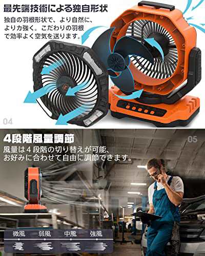 自動首振り＆40,000mAh】 キャンプ扇風機 アウトドア扇風機 充電式扇風機 充電式ファン コードレス リモコン付き 切タイマー 小型  屋外の通販はau PAY マーケット - ZO | au PAY マーケット－通販サイト