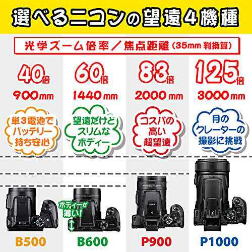 Nikon デジタルカメラ COOLPIX B600 BK 光学60倍 軽量 クールピクス ブラック B600BK