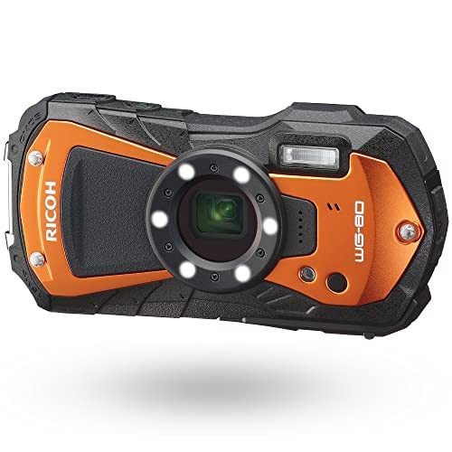 RICOH WG-80 ORANGE リコー本格防水デジタルカメラ 14m防水 (連続2時間) 1.6m耐衝撃 防塵 -10℃耐寒 アウトドアで活躍するタフネスボディ CALSモード搭載で 現場記録など幅広いビジネスシーンで活躍3126の通販は