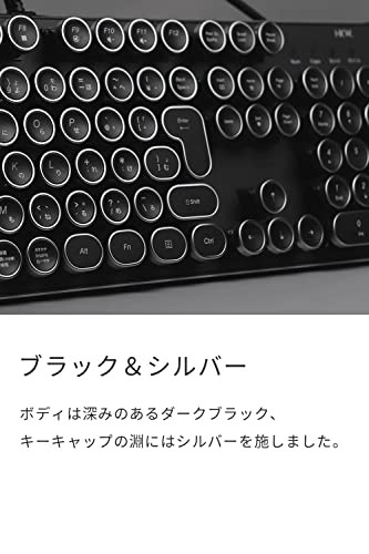 HKW タイプライター風メカニカルキーボード 青軸 JIS規格 109キー USB有線 日本語キーボード (シルバー)の通販はau PAY マーケット  - ZO | au PAY マーケット－通販サイト