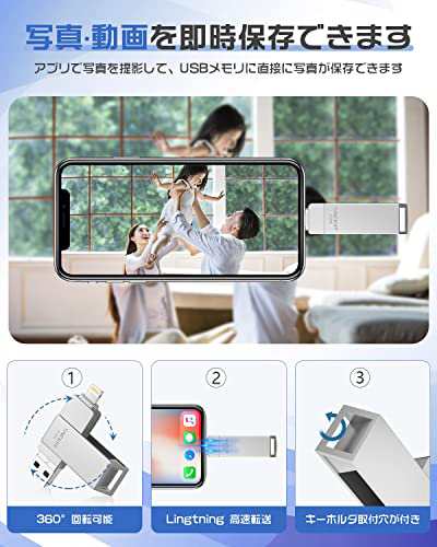 Vackiit 【MFi認証取得】iPhone用USBメモリー 512GB USBフラッシュ ...