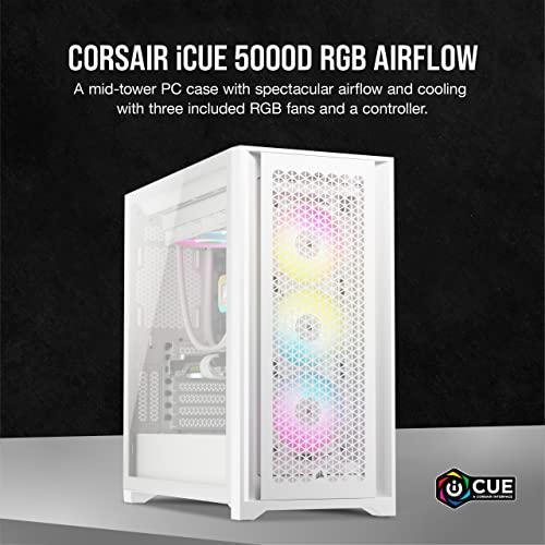 Corsair iCUE 5000D RGB Airflow Mid-Tower True White ミドルタワー型PCケース CC-9011243-WW CS8622_1