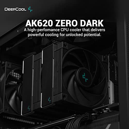 DeepCool AK620 ZERO DARK 高性能 CPU クーラー、デュアルタワー設計 