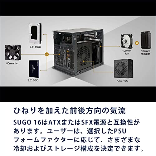 silverstone(シルバーストーン) SG16 水冷対応 ITXサイズ キューブケース ATX/SFX電源対応 小型 PCケース ブラック SST-SG16B /国内正規流通品_3