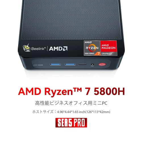 Beelink AMD Ryzen7 5800H ProミニPC、（最大4.4GHzまで）、8C/16T