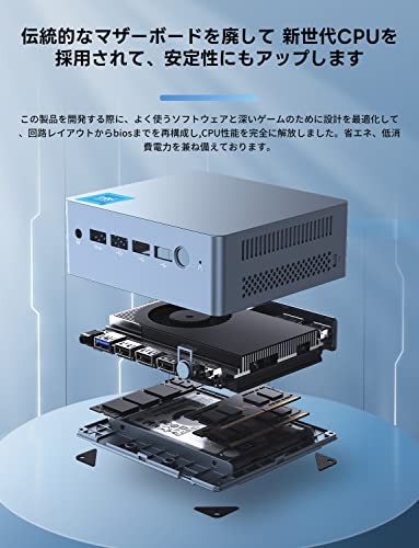 SkyBarium ミニPC 最新第12世代 Intel N100, Mini PC 内蔵 16GB LPDDR5