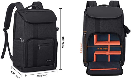 MOSISO カメラバッグ バッグパック 17.3インチ 適用機種Canon、Nikon、Fuji、ラップトップ DSLR/SLR/ミラーレス カメラケース 大容量 パソコン収納スペース付き 男女兼用 仕切り 三脚ホルダー＆レインカバー付_5