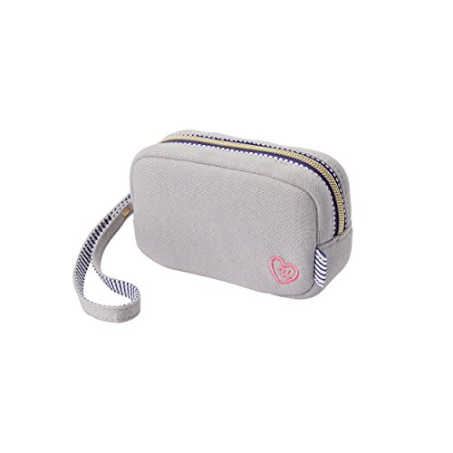 エレコム デジタルカメラケース ハンドストラップ付 スウェット素材 ストライプ 小花柄 [ 参考収容寸法:113.5×35.5×66.5mm ] グレー DGB-064GY