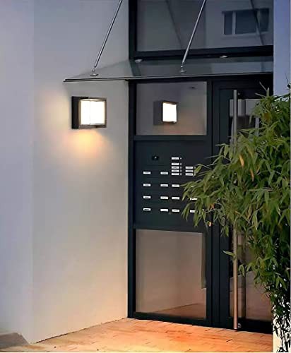 【色: ブラック- 暖かい光】HONGYAN LED 玄関ライト 壁掛け ポーチ