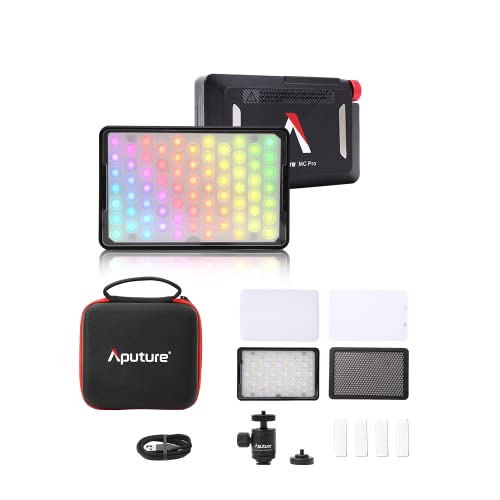 「Aputure」MC Pro RGB撮影用ライトカメラビデオライト、2000K−10000色温度調整可能、CRI96+TLCI96+、G/M調整、36,000色のパワフルなカラーライブラリー搭載する、LumenradioCRMX対応可能