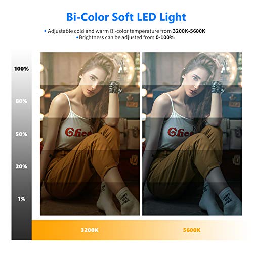 Neewer 2パック LEDビデオライト 撮影照明ライト カメラライトパネル 192個LED 3200K-5600K CRI 97+ 内蔵リチウム電池 超薄型 178cmライトスタンド付き 動画 生放送 YouTube写真撮影用_1