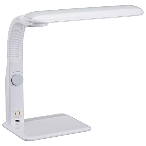 オーム電機 LED学習スタンド 調光 左右利き用 USBポート付 ホワイト ODS-LDAK6N 06-1849 OHM