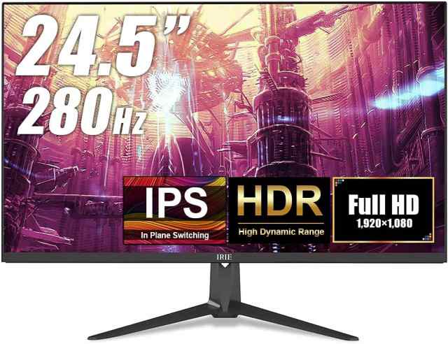 FFF モニター 24.5インチ ディスプレイ 280Hz リフレッシュ HDR ゲーミング 1ms Fast IPS 内蔵AC電源 sRGB99% 1920×1080 HDMI フリッカ