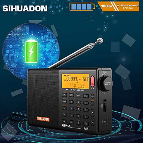 SIHUADUON D-808 ポータブルラジオ FM/AM/SW/LW/エアバンド ポケットラジオ SSB/BCL/DSP/RDS 高感度 小型  超軽量 電池式 充電式 オートオフ機能付き 操作簡単 日本語説明書付きの通販はau PAY マーケット - ZO | au PAY  マーケット－通販サイト