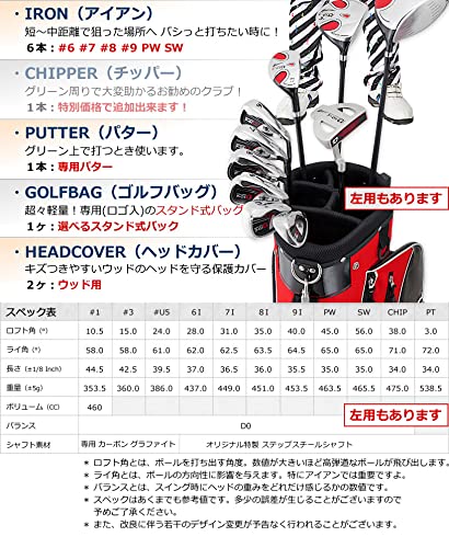 井戸木鴻樹プロ推薦モデル ワールドイーグルF-01αホワイトレッドバッグVer. メンズクラブフルセット【右用】_2