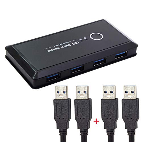 Xiwai KVM USB 2.0 または USB 3.0 スイッチセレクター 2ポート PC 4つのデバイスを共有 キーボードマウススキャナープリンター (USB 3.0