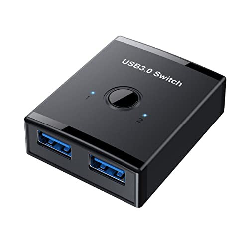 Cablecc KVM USB 3.0 双方向スイッチセレクター 2~1 PC共有または1~2