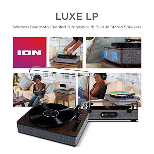 ION Audio レコードプレーヤー スピーカー内蔵 Bluetooth オートストップ USB へッドホン端子 アイオン Luxe LP ブラウン