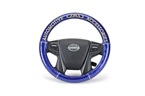 ギャルソン DAD ハンドルカバー ロイヤルステアリングカバー モノグラムレザー エナメルブルー/ゴールド サイズS D.A.D HA552-01