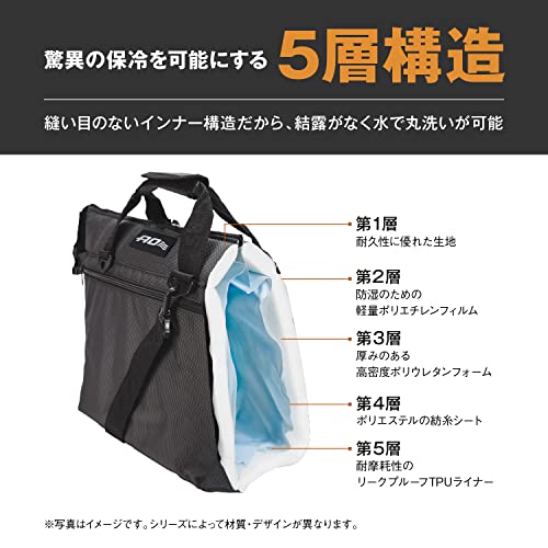 AO Coolers(エーオークーラーズ) 12パック カーボン ソフトクーラー 各色 11L 防汚 軽量 保冷 クーラーボックス クーラーバッグ 保冷バッグ アウトドア キャンプ ピクニック 釣り_3