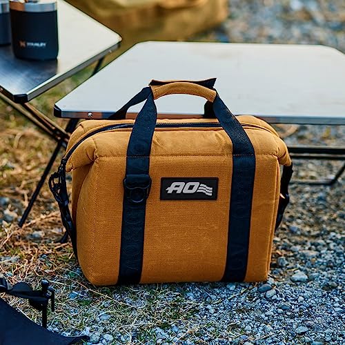 【正規】 AO Coolers(エーオークーラーズ) 9パック ワックスドキャンバス ソフトクーラー キャメル 8.5L 軽量 撥水 保冷 クーラーボックス クーラーバッグ 保冷バッグ 小型 アウトドア キャンプ ピクニック