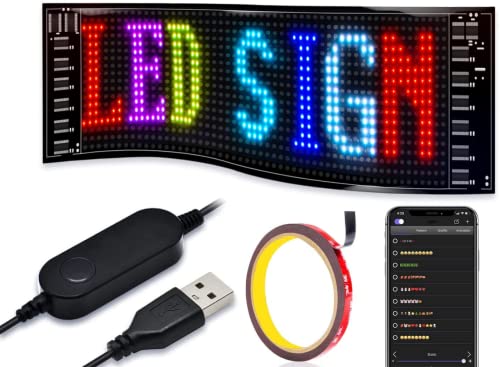 SUBORAWOS LED電光掲示板 柔軟 折りたたみ式 車載 店舗 看板 LEDサインボード 多言語示 USB カラーサイン スクロールメッセージボード パネルカーサインディスプレイ Bluetooth アプリコントロール 折りたたみ