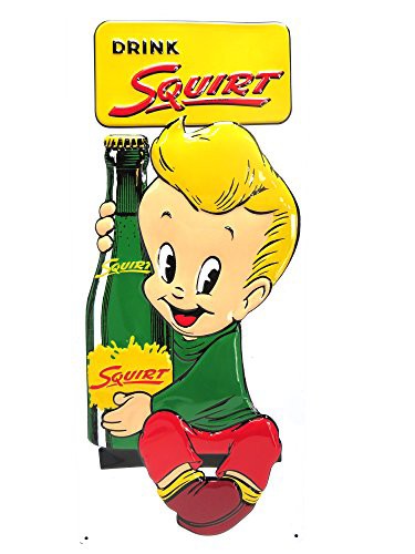 Ande Rooney エンボスメタルサイン Squirt 看板 - 骨董品・アンティーク