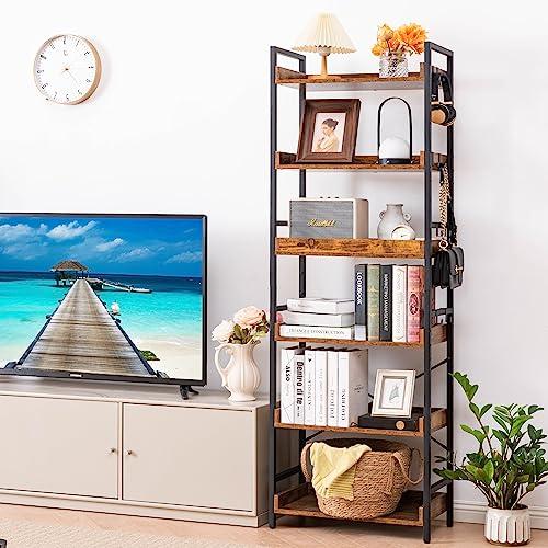 収納ラック キッチンラック 棚 おしゃれ 6段 食器棚 木目 組立簡単 幅