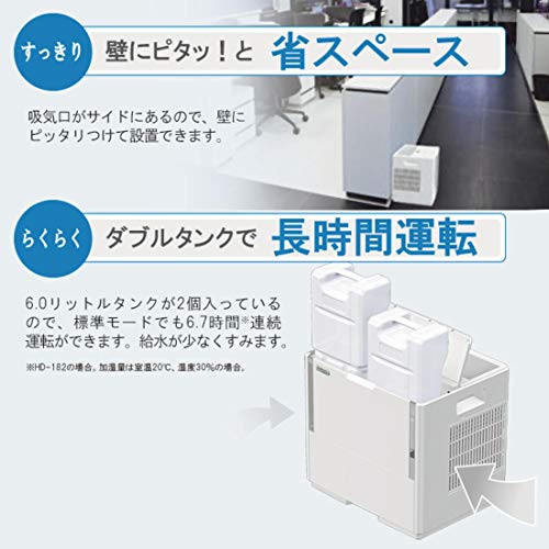 ダイニチ (Dainichi) 加湿器 ハイブリッド式(木造和室30畳まで/プレハブ洋室50畳まで) HDシリーズ パワフルモデル ホワイト HD-183-W_5